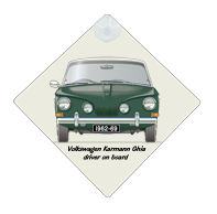 VW Karmann Ghia 1962-69 Car Window Hanging Sign